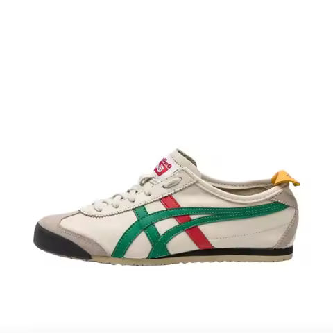 Onitsuka Tiger MEXICO 66 Men's and Women's Skateboarding Shoes, Retro Style, Durable Sneakers, Beige