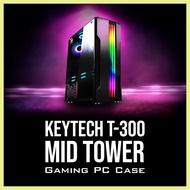 ∏ ❧ ⇧ Keytech T300 Mid Tower Gaming PC Case, T300 Mid Tower Gaming Case,Tempered Glass Side Panel