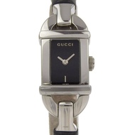 【日本直送】寶緹嘉 GUCCI 手鐲錶 6800L 不鏽鋼 x 竹節 石英 指針式顯示 黑色錶盤 女仕款【二手】