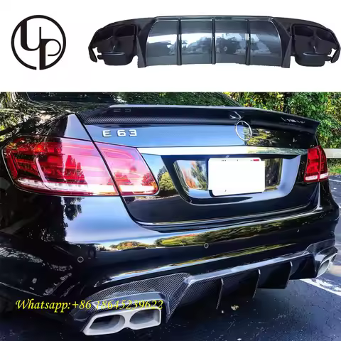 STLFW212 E63 Rear Diffuser Fit for E63S Carbon Fiber Car Bumpers Lip 2014-2016y W212 E Class Black D