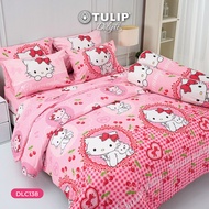 (New)TULIP ชุดเครื่องนอน ผ้าปูที่นอน ผ้าห่มนวม รุ่น TULIP Delight พิมพ์ลายลิขสิทธิ์แท้ Sanrio DLC138 ลายการ์ตูน Charmmy Kitty