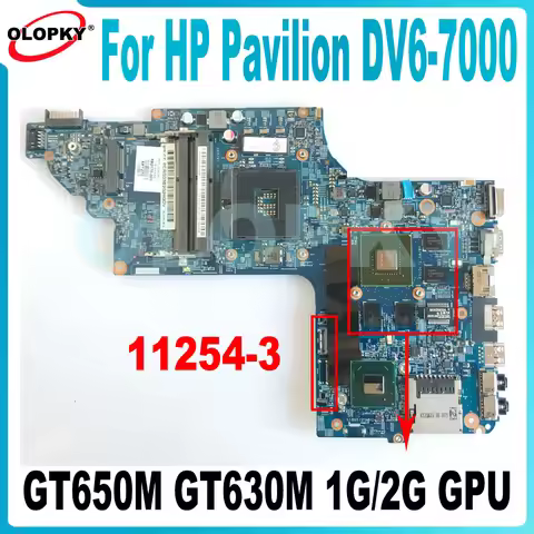 11254-3 Mainboard for HP Pavilion DV6 DV6T DV6-7000 laptop motherboard 710988-501 682174-501 682170-