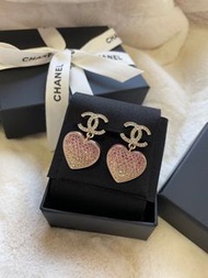 Chanel Earrings 23p 粉紅桃心型耳環 耳夾款