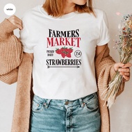 COD Farmers Market Strawberries T-Shirt Aesthetic Print Shirt Su W4HT