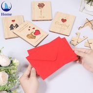 4Pcs Hollow Carving Wedding Anniversary Wood Card With Stand Wood Anniversary Greeting Card for Wife