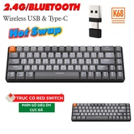 Bàn Phím Cơ Hot Swap K68 - kết nối Bluetooth 5.0 - Wireless USB 2.4G