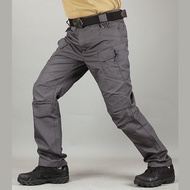 กางเกงยุทธวิธีทหาร IX9 ชุดเอี๊ยมผู้ชาย กางเกงรบ SWAT กางเกงลำลองหลายกระเป๋า มีความยืดหยุ่น