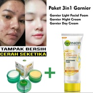 PAKET HEMAT GARNIER 3 IN 1 - Cream Day &amp; Night Garnier Susun Complete Whitening + Garnier Light Complete Facial Foam