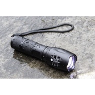 A100 outdoor LED flashlight T6 zoom mini glare flashlight - Black