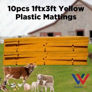Viddavet 10pcs 1x3 Plastic Mattings Yellow GoldenMat 1x3 Yellow Utility Flooring