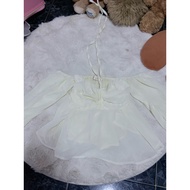 Brother And Sister Sign Off-Shoulder Island Top There Is A Neck Strap/Front Tie. Chiffon Fabric Free