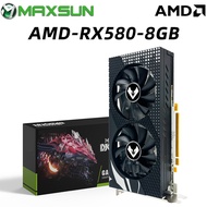 ❥MAXSUN Full NEW RX580 8GB 2048SP Graphics Cards DDR5 GPU rx 580 8GB PC Gaming placa de video De ✣➳