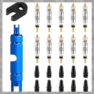 10pcs Valve Core for Presta,Valve Core Bike Bicycle Replacement with 2 Valve Core Remover Tools&10 V
