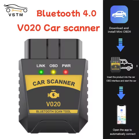 V020 Car scanner OBD2 Diagnostic Scanner Tool Bluetooth 4.0, Car Fault Code Reader Auto Scanning, Ch