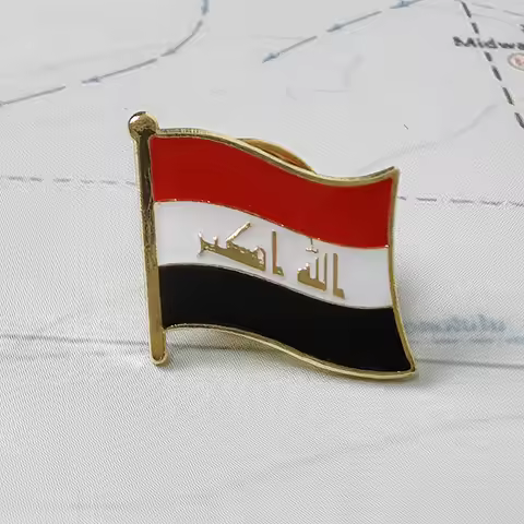 Iraq National Flag Crystal Epoxy Metal Enamel Badge Brooch Collection Souvenir Gifts Lapel Pins Acce