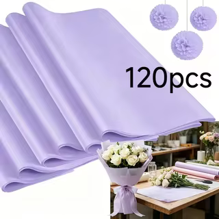 120 Sheets Lavender Tissue Paper 11.8x11.8 Inch Acid-Free Wrapping Paper, Gift Packing Sheets for We