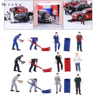 [Devoko] Tiny 1/64 Diorama Figure People Resin Car Repairman Doll Train Road Scenario
