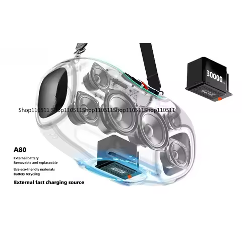Hopestar A80 High Quality Portable Subwoofer Speaker RGB Fashion Design IPX6 Waterproof Mini Microph