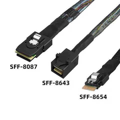 Mini SAS SFF-8087 SFF-8643 SlimSAS SFF-8654 Data Transfer Cable For Motherboard Server Hard Disk Rai