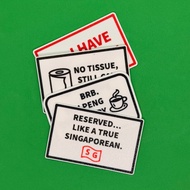 [SG Ready Stock] 🇸🇬 Chope Card Set A (4 pcs) | Singapore Hawker Culture | Seat Reservation Tag