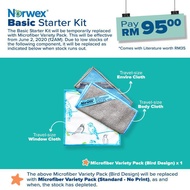 TRAVEL SIZE Basic Starter Kit Cloth (1x Enviro, 1x Body Cloth, 1x Window Cloth) Norwex