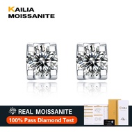 1ct Real Moissanite Diamond Earrings S925 Sterling Silver Earrings Suitable for Men Women Wear with 