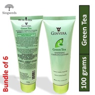 [6 Tubes] Ginvera Green Tea Natural Whitening Complete Cleanser Face Facial Wash 100Grams