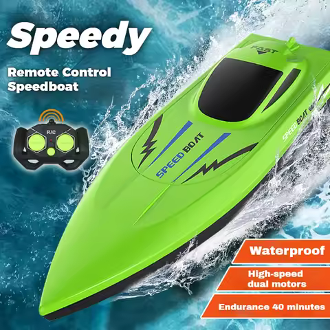 Ultra-Fast Remote Control Boat for Kids - 2.4G Anti-Interference Waterproof Water Racer Fun Birthday