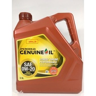100% PERODUA 0W-20 FULLY SYNTHETIC ENGINE OIL 3.5 LITRES PERODUA AXIA