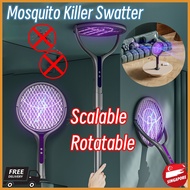 🇸🇬[In Stock]Foldable Electric Mosquito Killer Swatter Purple Light Bat Fly Racket Rotate Mosquito Sw