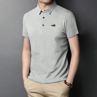 Business Polo Shirt for Men Embroidery Stand-up Collar Polo Shirt Casual Short-sleeve T-shirt