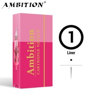 Ambition 1RL 20pcs Pink Tattoo Cartridge Needle Size 0.2mm 0.25mm 0.3mm 0.35mm Round Liner Mix Needl
