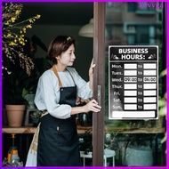1Set PVC Business Hours Sign for Glass Door Assorted Colors Store Hours Sticker kevvga