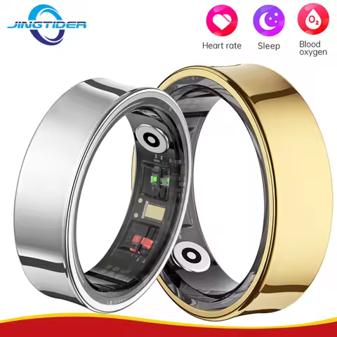 R09 Stainless Steel Men Smart Ring Women 5ATM Waterproof Swimming Fitness Tracker Heart Rate Blood O