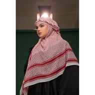 MERAH PUTIH [BP17] Bawal Kefiyyeh Red White Palestine Cotton voile 45,50,55