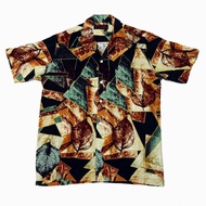 Dcash Short Shirt Rayon Brown Leaf