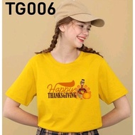 THANKSGIVING TSHIRT PUMPKIN TURKEY WOMAN COTTON 2XS-2XL SUMMER LOOSE SIZE ROUND NECK SHORT SLEEVE ST