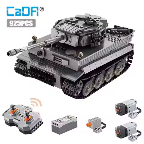 Cada 925pcs City Remote Control Military Army Tiger Tank Building Blocks Bricks RC Vehicle Toys Gift