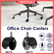 5Pcs Office Chair Wheels Load Capacity 700lbs Chair Caster Wheels Replacement Quiet Rubber Chair Cas