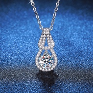 【 GRA Certificate Attached 】 1CT moissanite necklace, fashionable gourd pendant S925 pure silver wom