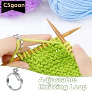 C5GOON 2Pcs Adjustable Knitting Crochet Loop Ring Thread Wrapped Ring Knitted Yarn Ring Sewing Tools