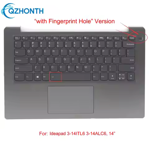 New 5CB1B97796 Palmrest Upper Case For Lenovo IdeaPad 3-14ITL6 3-14ALC6 w/ Backlit Keyboard (Fingerp