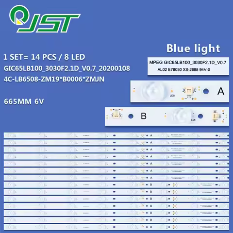 100% New 14pcs/Kit LED TV 65C715 65C78 65Q10 65Q7D 65N5 GIC65LB100 GIC65LB101_3030F2.1D_V0.7_2020010
