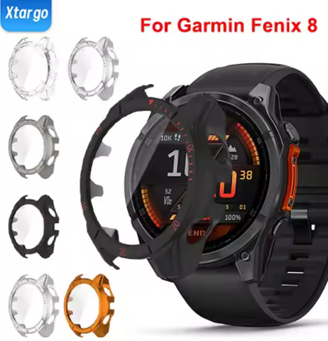 PC Case+Tempered Glass for Garmin Fenix 8 43mm 47mm 51mm Full Cover Screen Protector Smartwatch Bump