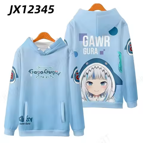 Gawr Gura Anime Cosplay 3d Print Hoodies Men Women Fashion Hoodie Sweatshirt Women Sweats Girl Track