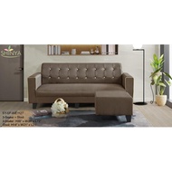 Shinya 3-Seater Fabric Sofa with Stool