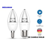 MEGAMAN LED 5W Candle Bulb E27/E14 (6500k-Daylight/3000k-Warmwhite)