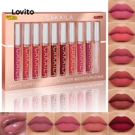 Lovito Casual Plain Waterproof And Sweatproof Not Easy To Fade Matte Practical Multi Color Set Lip G