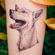 唐狗混種犬寵物動物 手繪插畫紋身貼紙 紋身師刺青設計 台灣製造