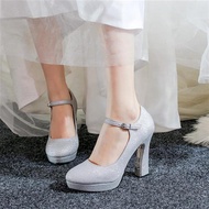 Mala Nanaรองเท้าแต่งงานใหม่เด็ก 2022 ชุดแต่งงานใหม่รองเท้าเจ้าสาวรองเท้าส้นสูงรองเท้าส้นสูงรองเท้ากันน้ำคริสตัล